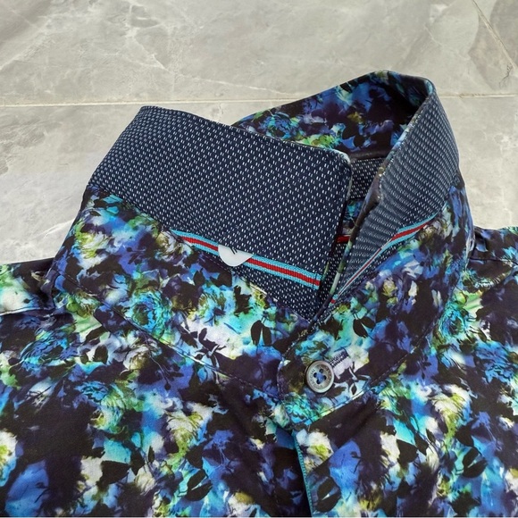 Men’s Bugatchi Patterned Long Sleeve Button Down Dress Shirt Shaped Fit - Picture 6 of 16